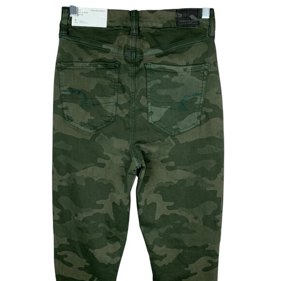 New American Eagle Jeans Curvy Super Hi Rise Jeggings Green Camo Women's 6 - Picture 5 of 11